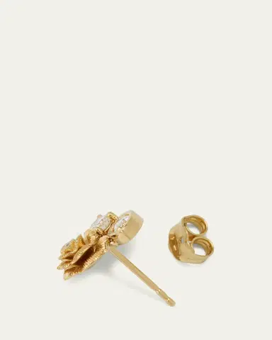 Sydney Evan 14K Gold and Diamond Marquise Eye Rose Single Stud Earring, Right | Thumbnail 4 Sydney Evan 14K Gold and Diamond Marquise Eye Rose Single Stud Earring, Right | Thumbnail 4