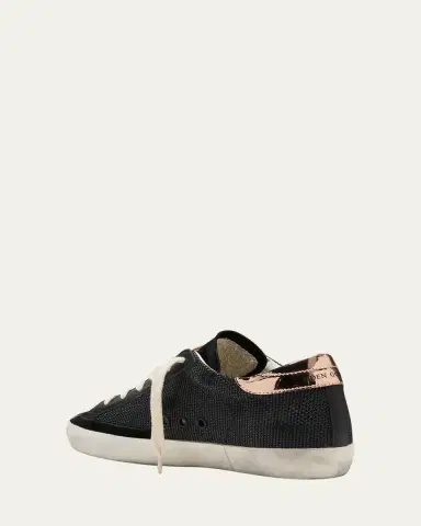 Golden Goose Superstar Net Leather Glitter Low-Top Sneakers | Thumbnail 2 Golden Goose Superstar Net Leather Glitter Low-Top Sneakers | Thumbnail 2