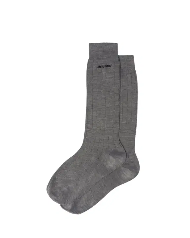 Logo-Knit Silk Sock Logo-Knit Silk Sock