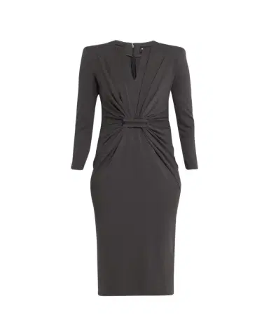 Giorgio Armani Tab-Front Gathered Jersey Sheath Dress | Thumbnail 1 Giorgio Armani Tab-Front Gathered Jersey Sheath Dress | Thumbnail 1