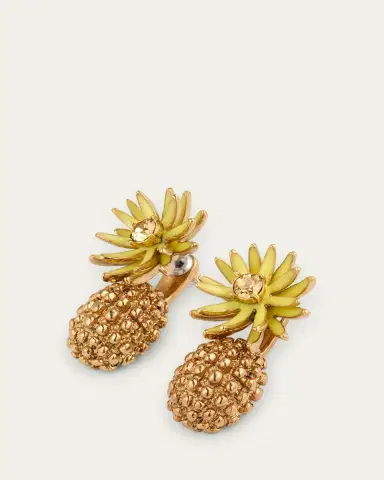 Oscar de la Renta Flower Post with Cactus Drop Earrings | Thumbnail 3 Oscar de la Renta Flower Post with Cactus Drop Earrings | Thumbnail 3
