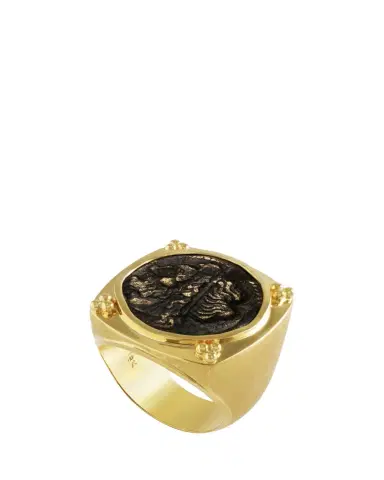 JORGE ADELER Men's 18K Yellow Gold Authentic Neptune Coin Ring | Thumbnail 1 JORGE ADELER Men's 18K Yellow Gold Authentic Neptune Coin Ring | Thumbnail 1