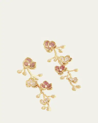Anabel Aram Jewelry Cubic Zirconia Orchid Dangle Earrings | Thumbnail 3 Anabel Aram Jewelry Cubic Zirconia Orchid Dangle Earrings | Thumbnail 3