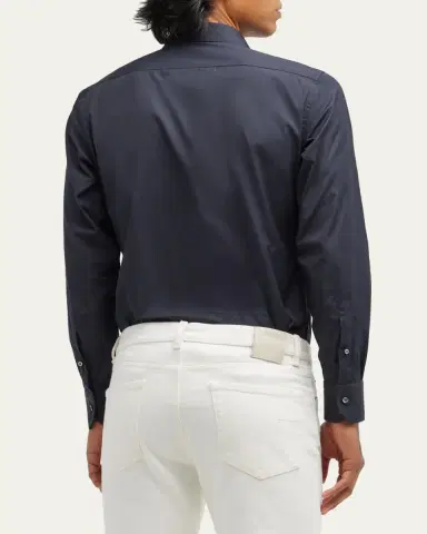 Zegna Men's Trofeo Comfort Cotton Shirt | Thumbnail 3 Zegna Men's Trofeo Comfort Cotton Shirt | Thumbnail 3