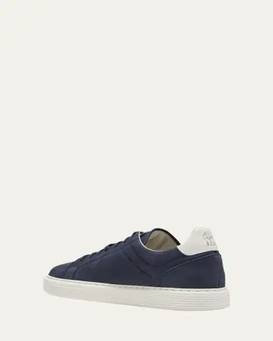 Brunello Cucinelli Men's Nubuck Calfskin Low-Top Sneakers | Thumbnail 4 Brunello Cucinelli Men's Nubuck Calfskin Low-Top Sneakers | Thumbnail 4