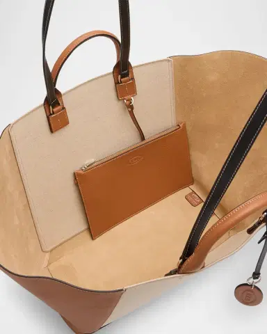 Tod's Large Double Up Leather and Canvas Shopping Bag | Thumbnail 2 Tod's Large Double Up Leather and Canvas Shopping Bag | Thumbnail 2