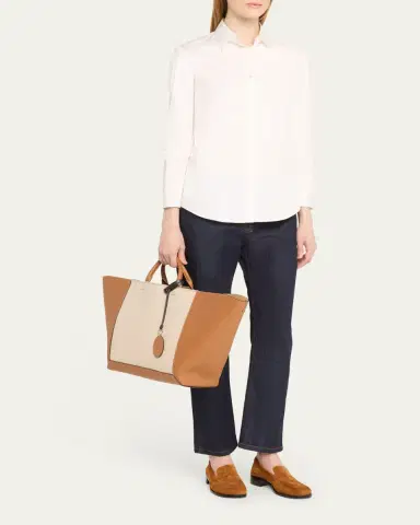 Tod's Large Double Up Leather and Canvas Shopping Bag | Thumbnail 12 Tod's Large Double Up Leather and Canvas Shopping Bag | Thumbnail 12