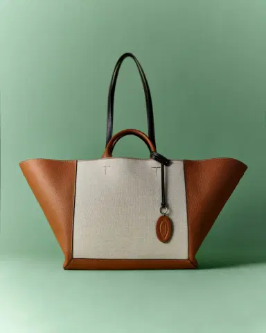 Tod's Large Double Up Leather and Canvas Shopping Bag | Thumbnail 4 Tod's Large Double Up Leather and Canvas Shopping Bag | Thumbnail 4