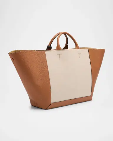 Tod's Large Double Up Leather and Canvas Shopping Bag | Thumbnail 6 Tod's Large Double Up Leather and Canvas Shopping Bag | Thumbnail 6