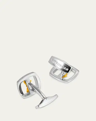 Tateossian Men's Limited Edition Gold Nugget Cufflinks in Silver | Thumbnail 3 Tateossian Men's Limited Edition Gold Nugget Cufflinks in Silver | Thumbnail 3