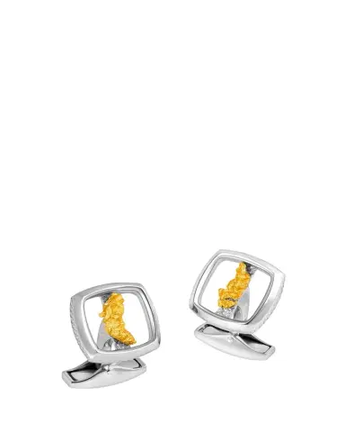 Tateossian Men's Limited Edition Gold Nugget Cufflinks in Silver | Thumbnail 1 Tateossian Men's Limited Edition Gold Nugget Cufflinks in Silver | Thumbnail 1