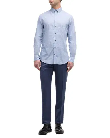 Giorgio Armani Men's Micro-Box Cotton Sport Shirt | Thumbnail 1 Giorgio Armani Men's Micro-Box Cotton Sport Shirt | Thumbnail 1