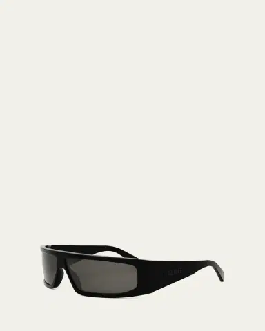 Celine Men's Acetate-Nylon Rectangle Sunglasses | Thumbnail 2 Celine Men's Acetate-Nylon Rectangle Sunglasses | Thumbnail 2