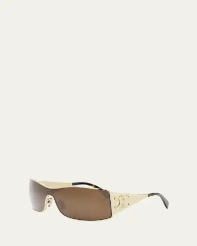 Celine Maxi Triomphe Metal Rectangular Shield Sunglasses | Thumbnail 2 Celine Maxi Triomphe Metal Rectangular Shield Sunglasses | Thumbnail 2
