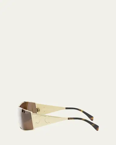 Celine Maxi Triomphe Metal Rectangular Shield Sunglasses | Thumbnail 3 Celine Maxi Triomphe Metal Rectangular Shield Sunglasses | Thumbnail 3
