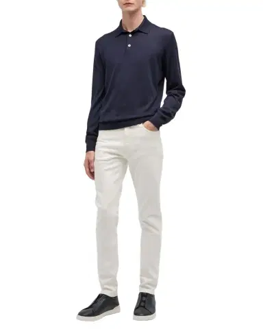 Zegna Men's Cashmere-Silk Polo Sweater | Thumbnail 1 Zegna Men's Cashmere-Silk Polo Sweater | Thumbnail 1