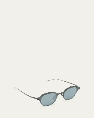 Thom Browne Men's Titanium Round Clip-On Sunglasses | Thumbnail 2 Thom Browne Men's Titanium Round Clip-On Sunglasses | Thumbnail 2