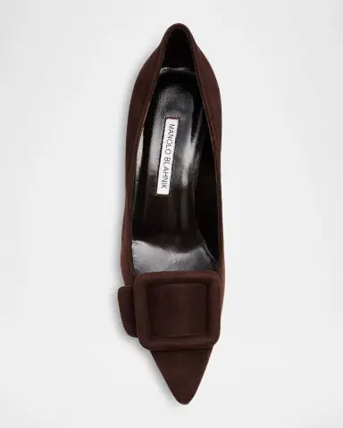 Manolo Blahnik Maysale Suede Buckle Pumps | Thumbnail 6 Manolo Blahnik Maysale Suede Buckle Pumps | Thumbnail 6