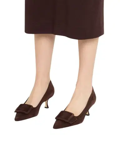 Manolo Blahnik Maysale Suede Buckle Pumps | Thumbnail 1 Manolo Blahnik Maysale Suede Buckle Pumps | Thumbnail 1