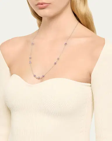 Paul Morelli 18k White Gold Purple Sapphire and Diamond Dahlia Necklace | Thumbnail 3 Paul Morelli 18k White Gold Purple Sapphire and Diamond Dahlia Necklace | Thumbnail 3