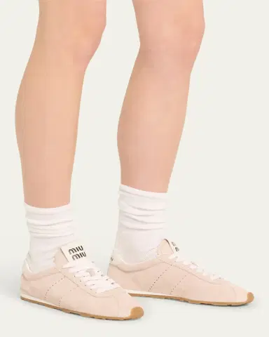 Miu Miu Suede Bicolor Retro Trainer Sneakers | Thumbnail 17 Miu Miu Suede Bicolor Retro Trainer Sneakers | Thumbnail 17