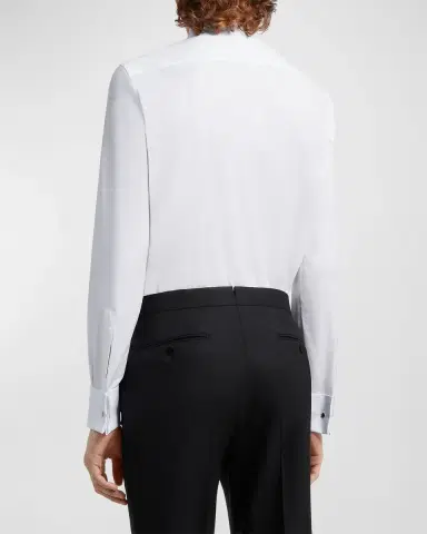 Zegna Men's Formal Piquet Evening Shirt | Thumbnail 3 Zegna Men's Formal Piquet Evening Shirt | Thumbnail 3