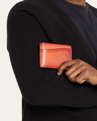 Berluti Men's Makore Slim Scritto Leather Bifold Wallet | Thumbnail 2 Berluti Men's Makore Slim Scritto Leather Bifold Wallet | Thumbnail 2