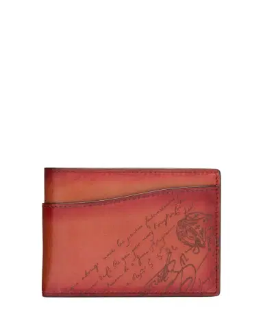 Berluti Men's Makore Slim Scritto Leather Bifold Wallet | Thumbnail 1 Berluti Men's Makore Slim Scritto Leather Bifold Wallet | Thumbnail 1