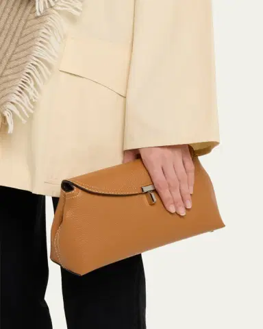 Toteme T-Lock Clutch Bag in Pebble Grain Leather | Thumbnail 6 Toteme T-Lock Clutch Bag in Pebble Grain Leather | Thumbnail 6