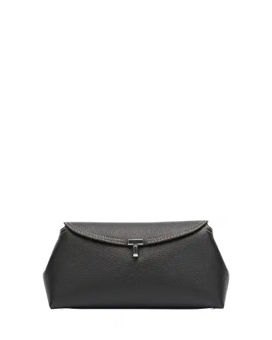 Toteme T-Lock Clutch Bag in Pebble Grain Leather | Thumbnail 1 Toteme T-Lock Clutch Bag in Pebble Grain Leather | Thumbnail 1