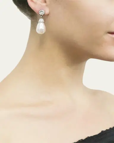 Ben-Amun Baroque Glass-Pearl Crystal Drop Earrings | Thumbnail 2 Ben-Amun Baroque Glass-Pearl Crystal Drop Earrings | Thumbnail 2