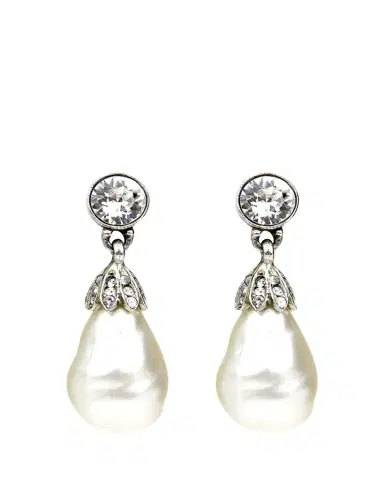 Ben-Amun Baroque Glass-Pearl Crystal Drop Earrings | Thumbnail 1 Ben-Amun Baroque Glass-Pearl Crystal Drop Earrings | Thumbnail 1