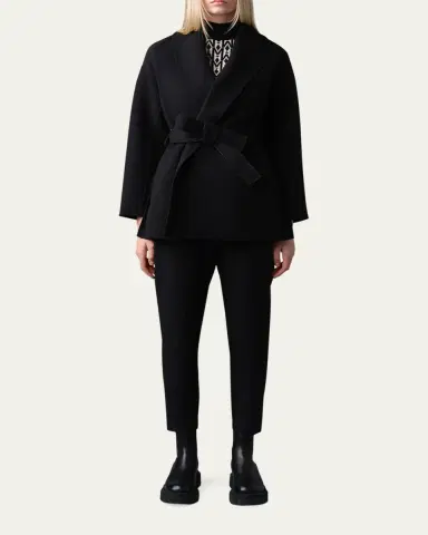 Mackage Tyra Double-Face Wool Wrap Coat with Tie Belt | Thumbnail 2 Mackage Tyra Double-Face Wool Wrap Coat with Tie Belt | Thumbnail 2