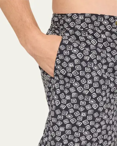 Charvet X Thorsun Men's Floating Squares Swim Shorts | Thumbnail 4 Charvet X Thorsun Men's Floating Squares Swim Shorts | Thumbnail 4