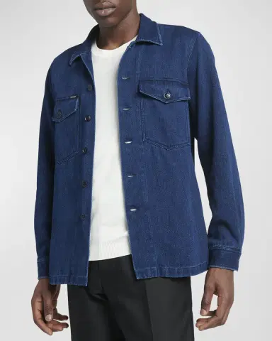 Tom Ford Men's Dark Wash Denim Overshirt | Thumbnail 7 Tom Ford Men's Dark Wash Denim Overshirt | Thumbnail 7