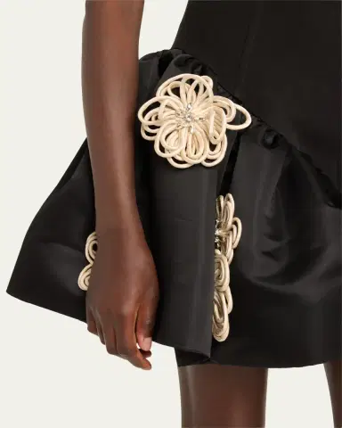 Harbison Flora Cyclone Floral Applique Peplum Backless Mini Dress | Thumbnail 5 Harbison Flora Cyclone Floral Applique Peplum Backless Mini Dress | Thumbnail 5