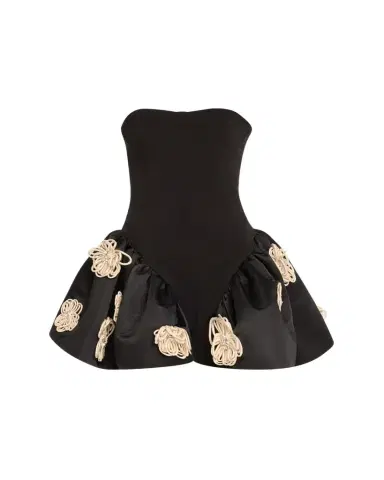 Harbison Flora Cyclone Floral Applique Peplum Backless Mini Dress | Thumbnail 1 Harbison Flora Cyclone Floral Applique Peplum Backless Mini Dress | Thumbnail 1