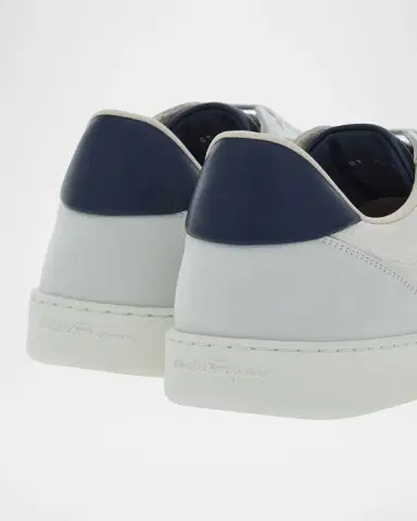 Ferragamo Men's Achille 1 Leather Low-Top Sneakers | Thumbnail 2 Ferragamo Men's Achille 1 Leather Low-Top Sneakers | Thumbnail 2