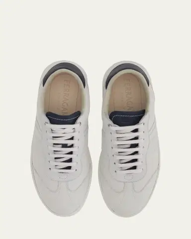 Ferragamo Men's Achille 1 Leather Low-Top Sneakers | Thumbnail 7 Ferragamo Men's Achille 1 Leather Low-Top Sneakers | Thumbnail 7