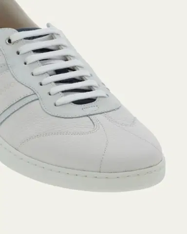 Ferragamo Men's Achille 1 Leather Low-Top Sneakers | Thumbnail 9 Ferragamo Men's Achille 1 Leather Low-Top Sneakers | Thumbnail 9