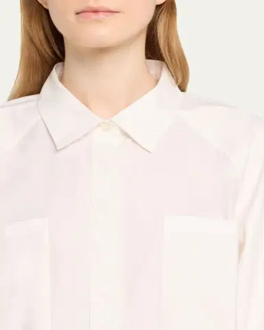 Simkhai Crissy Puff-Sleeve Cotton Poplin Mini Shirtdress | Thumbnail 5 Simkhai Crissy Puff-Sleeve Cotton Poplin Mini Shirtdress | Thumbnail 5