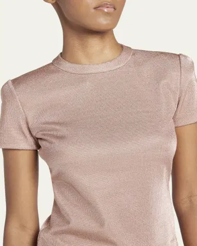 Giorgio Armani Metallic Short-Sleeve Bonded Jersey Tee | Thumbnail 5 Giorgio Armani Metallic Short-Sleeve Bonded Jersey Tee | Thumbnail 5