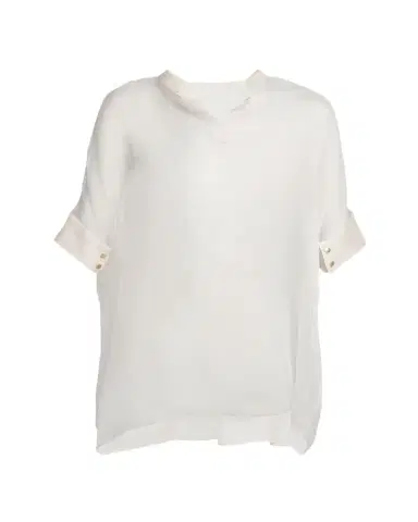 Giorgio Armani Short-Sleeve Sheer Silk Tunic Top With Cami | Thumbnail 1 Giorgio Armani Short-Sleeve Sheer Silk Tunic Top With Cami | Thumbnail 1