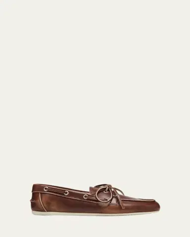 Miu Miu Leather Lace-Up Moccasins | Thumbnail 7 Miu Miu Leather Lace-Up Moccasins | Thumbnail 7