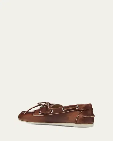 Miu Miu Leather Lace-Up Moccasins | Thumbnail 10 Miu Miu Leather Lace-Up Moccasins | Thumbnail 10