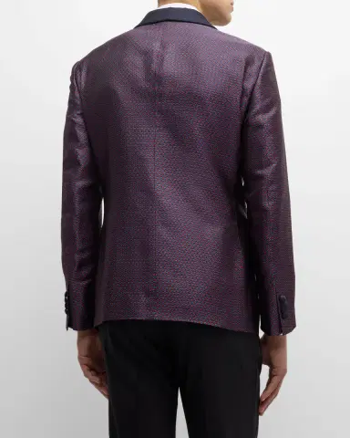 Giorgio Armani Men's Jacquard Shawl Blazer | Thumbnail 2 Giorgio Armani Men's Jacquard Shawl Blazer | Thumbnail 2