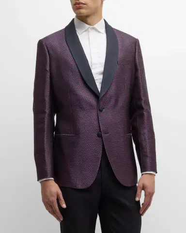 Giorgio Armani Men's Jacquard Shawl Blazer | Thumbnail 3 Giorgio Armani Men's Jacquard Shawl Blazer | Thumbnail 3