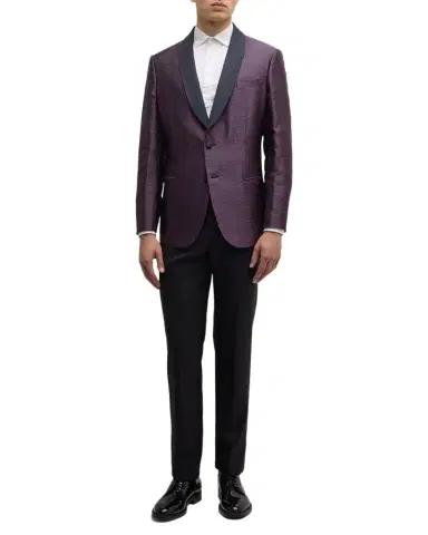 Giorgio Armani Men's Jacquard Shawl Blazer | Thumbnail 1 Giorgio Armani Men's Jacquard Shawl Blazer | Thumbnail 1