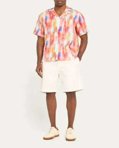Vilebrequin Men's Ikat-Print Short-Sleeve Shirt | Thumbnail 2 Vilebrequin Men's Ikat-Print Short-Sleeve Shirt | Thumbnail 2