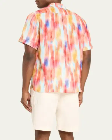 Vilebrequin Men's Ikat-Print Short-Sleeve Shirt | Thumbnail 3 Vilebrequin Men's Ikat-Print Short-Sleeve Shirt | Thumbnail 3